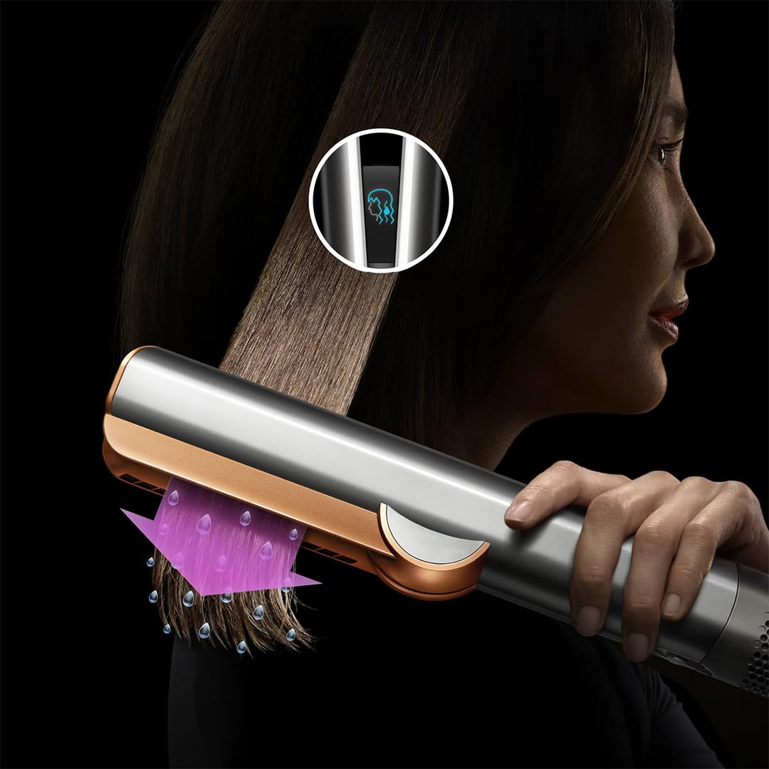 Dyson Airstrait™ Placă de păr, usucă și îndreaptă, catifea roșie și aur - HT01