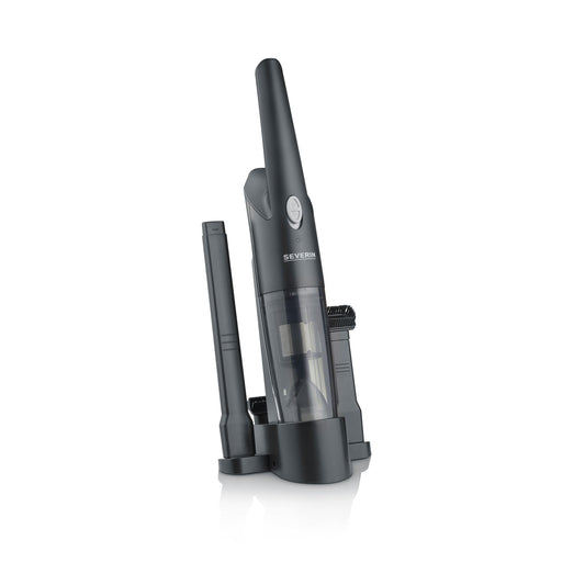 Aspirator de mână Severin 3-în-1, design subțire, autonomie de până la 25 de minute, 275 ml, aspirator umed și uscat, cu duză de cauciuc, accesoriu pentru mobilier detașabil, negru, HV 7132