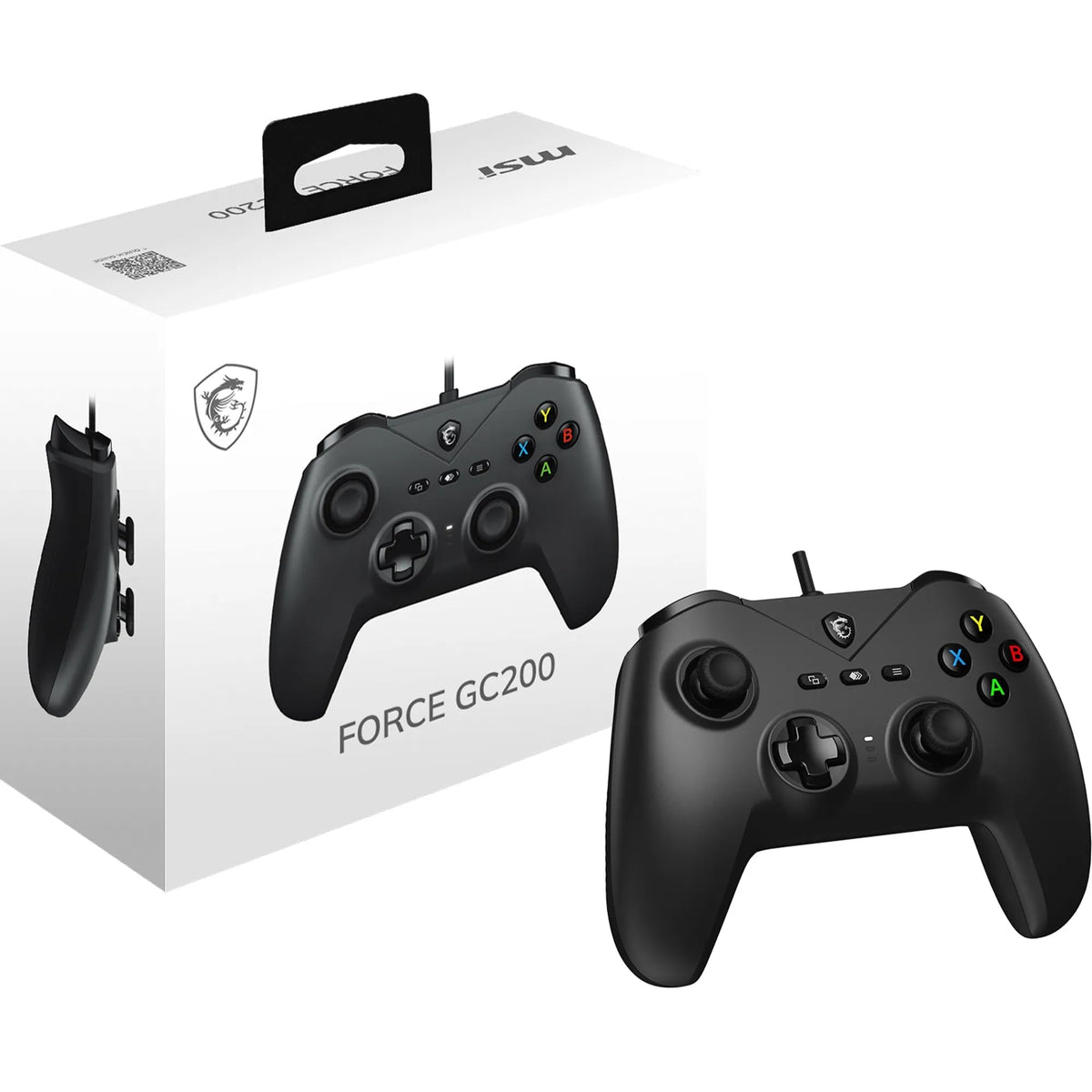 MSI FORCE GC200 Controler pentru jocuri pe PC cu fir – Trigger cu efect Hall, stick-uri analogice avansate, motoare de vibrație duble, USB 3.0 – cu fir - S10-04G0090-EC4