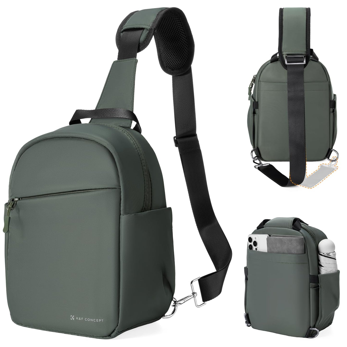 K&F CONCEPT camera bag, camera sling bag, shoulder bag, photo backpack, small, waterproof camera backpack, adjustable shoulder strap, camera backpack for DSLR/SLR camera lens - JPKF13.171V2US