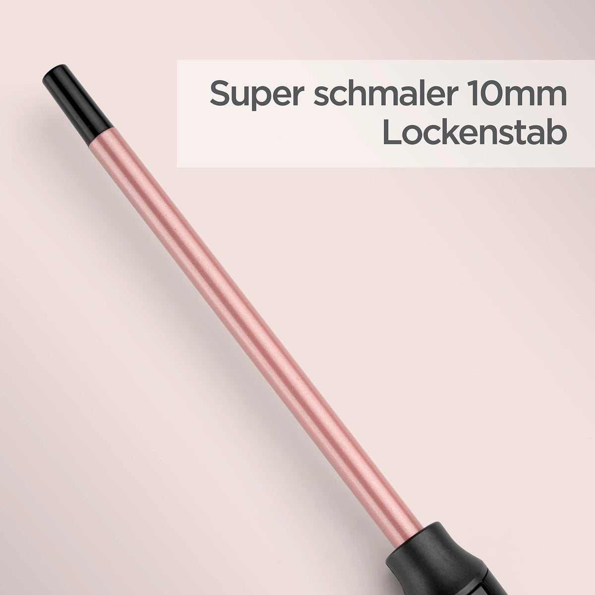BaByliss 10 mm Lockenstab – Acoperire din quartz-ceramică, 10 niveluri de temperatură, ondulator pentru bucle mici, design compact, roz și negru, C449E