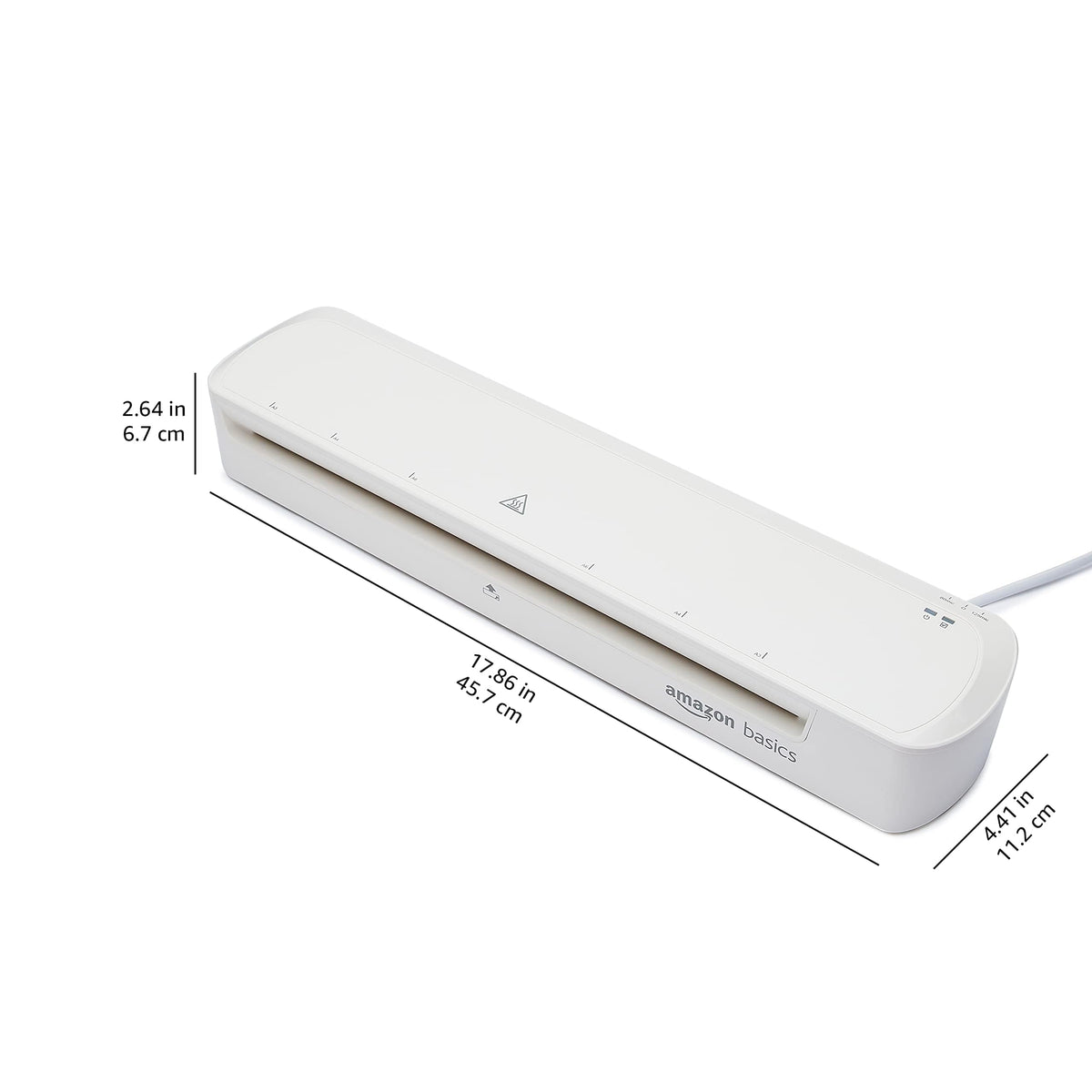 Amazon Basics Laminating Machine A3 Format, White, Including 20 Laminating Pouches - BS1-WHT-TW