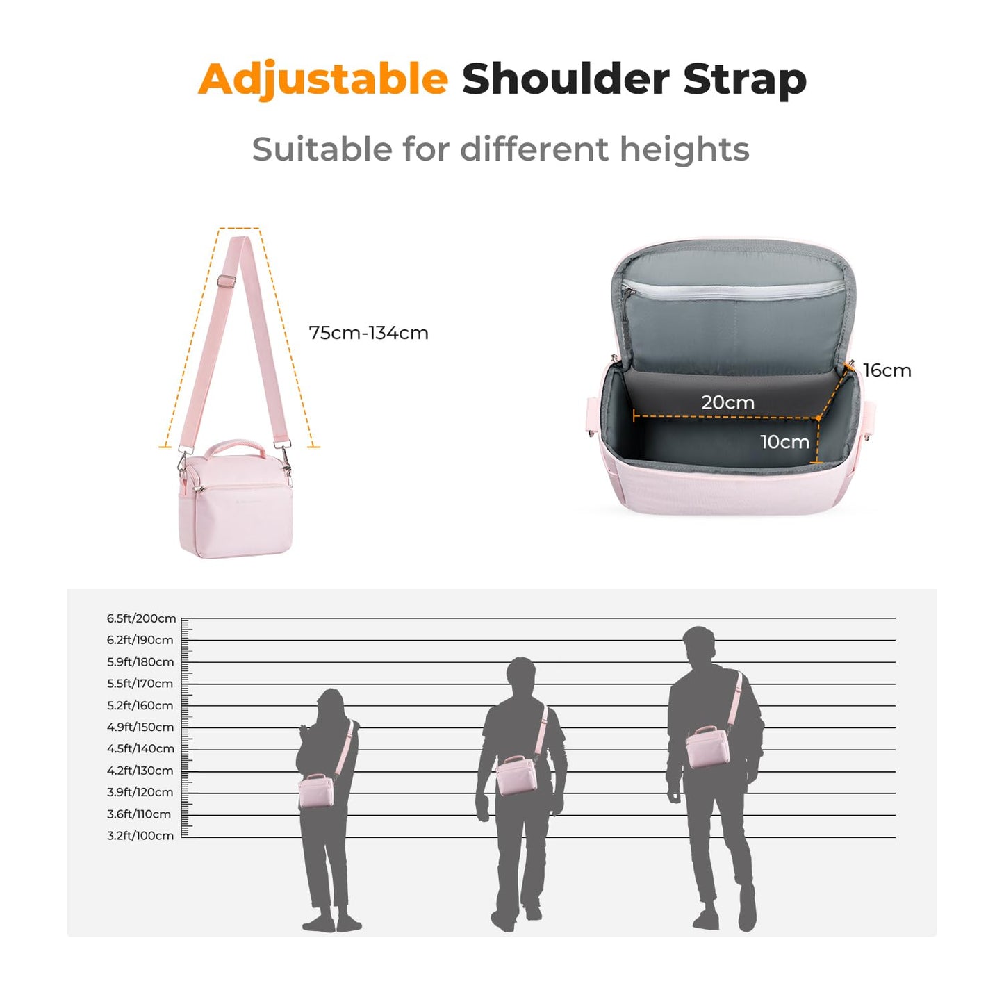 K&F CONCEPT Camera Backpack Camera Bag, SLR Bags Shoulder Bag, Camera Bag Liner Bag, Photo Bag for Photographers Suitable for Daily Use (Pink) - JPKF13.179V2US