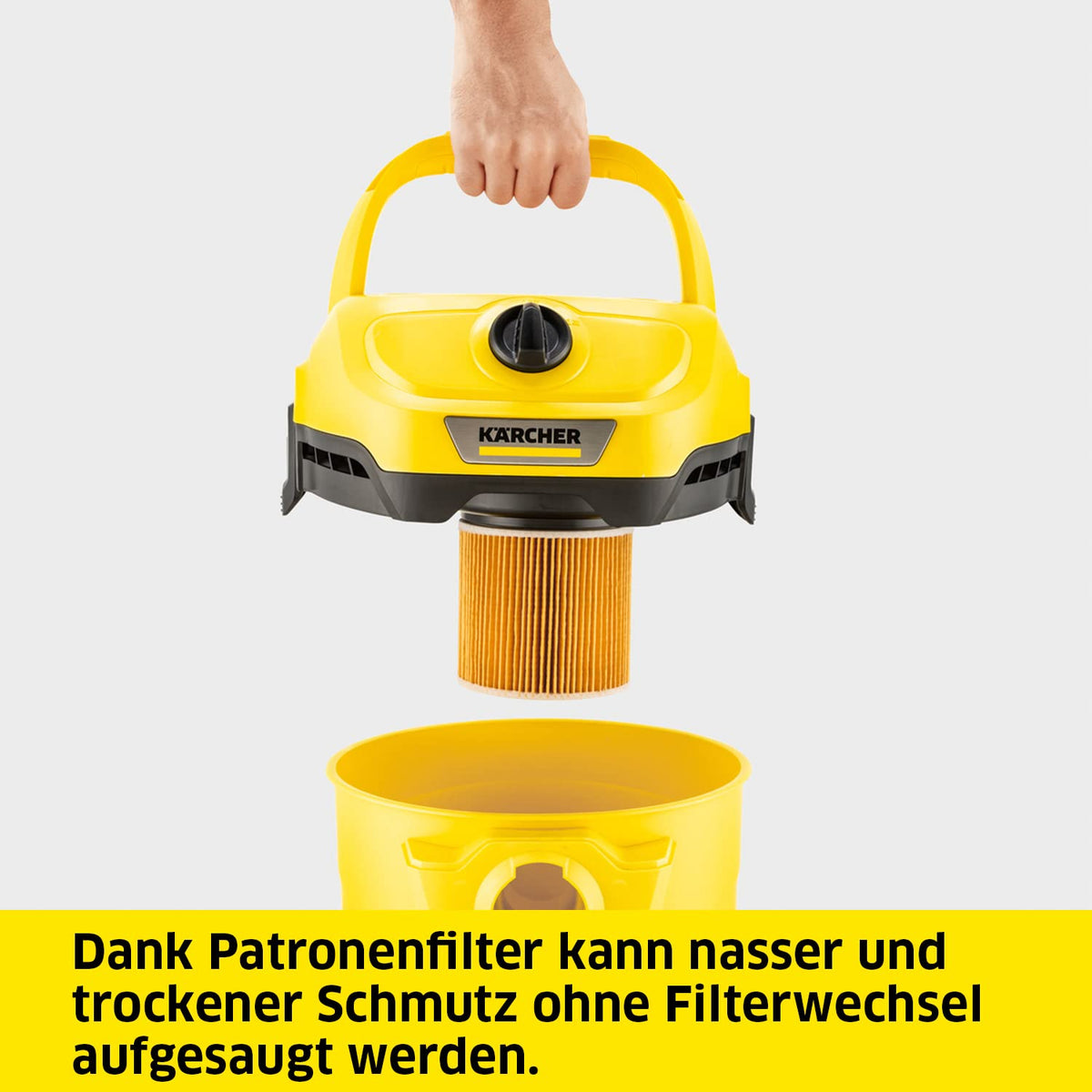 KÄRCHER Wet/Dry Vacuum Cleaner WD 2 Plus V-12/4/18/C, Plastic Container: 12 l - 1.628-009.0