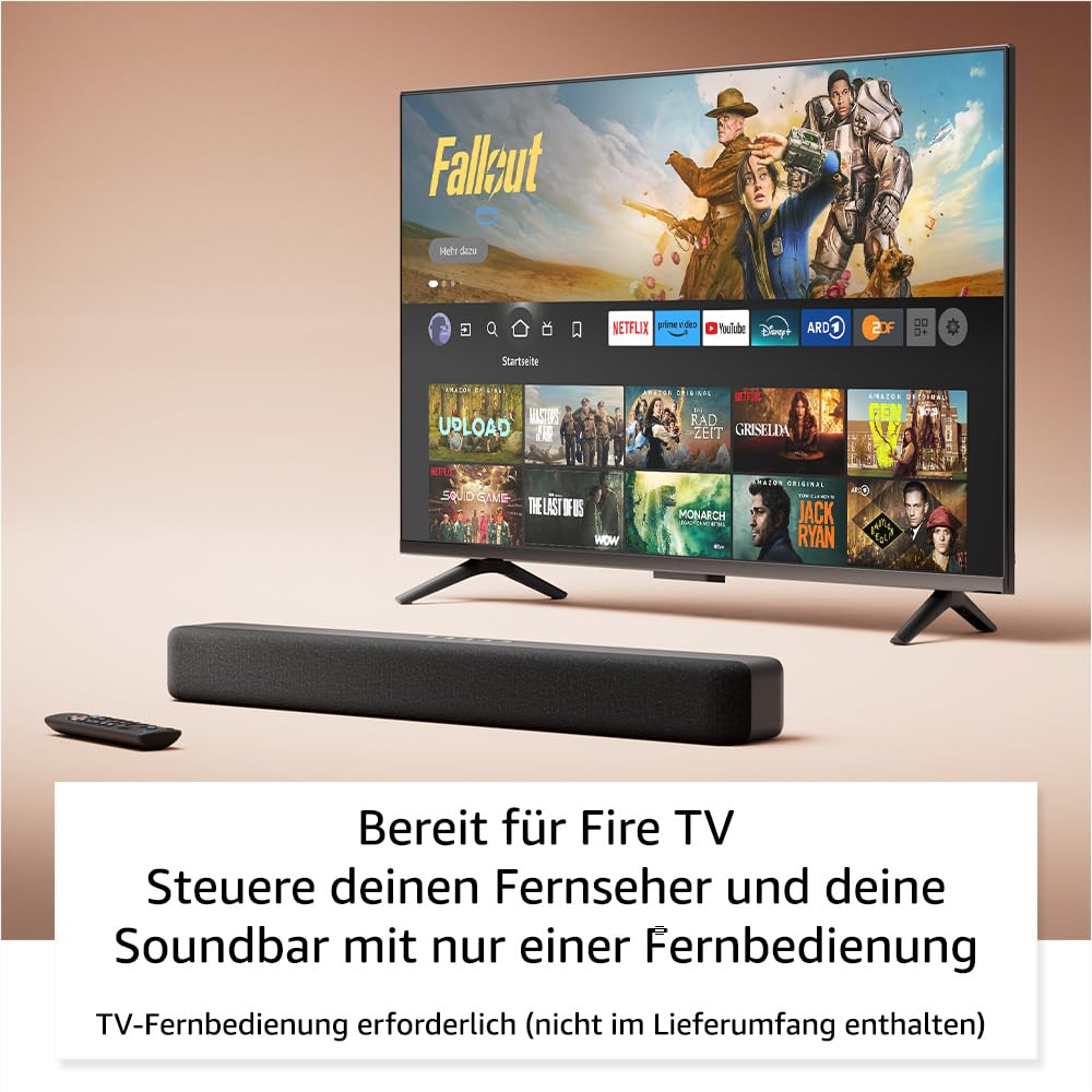 Amazon Fire TV Soundbar, 2.0 speakers with DTS Virtual:X and Dolby Audio and Bluetooth support - EVG487