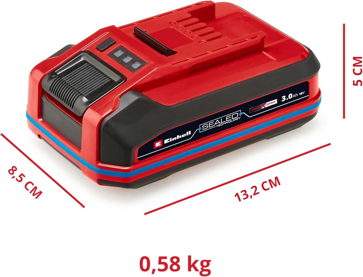 Original Einhell 18V 3.0 Ah Sealed Power X-Change Plus (18 V battery, water and dust protected, protection class IP57, universally usable for all PXC devices, without charger) - 4511618