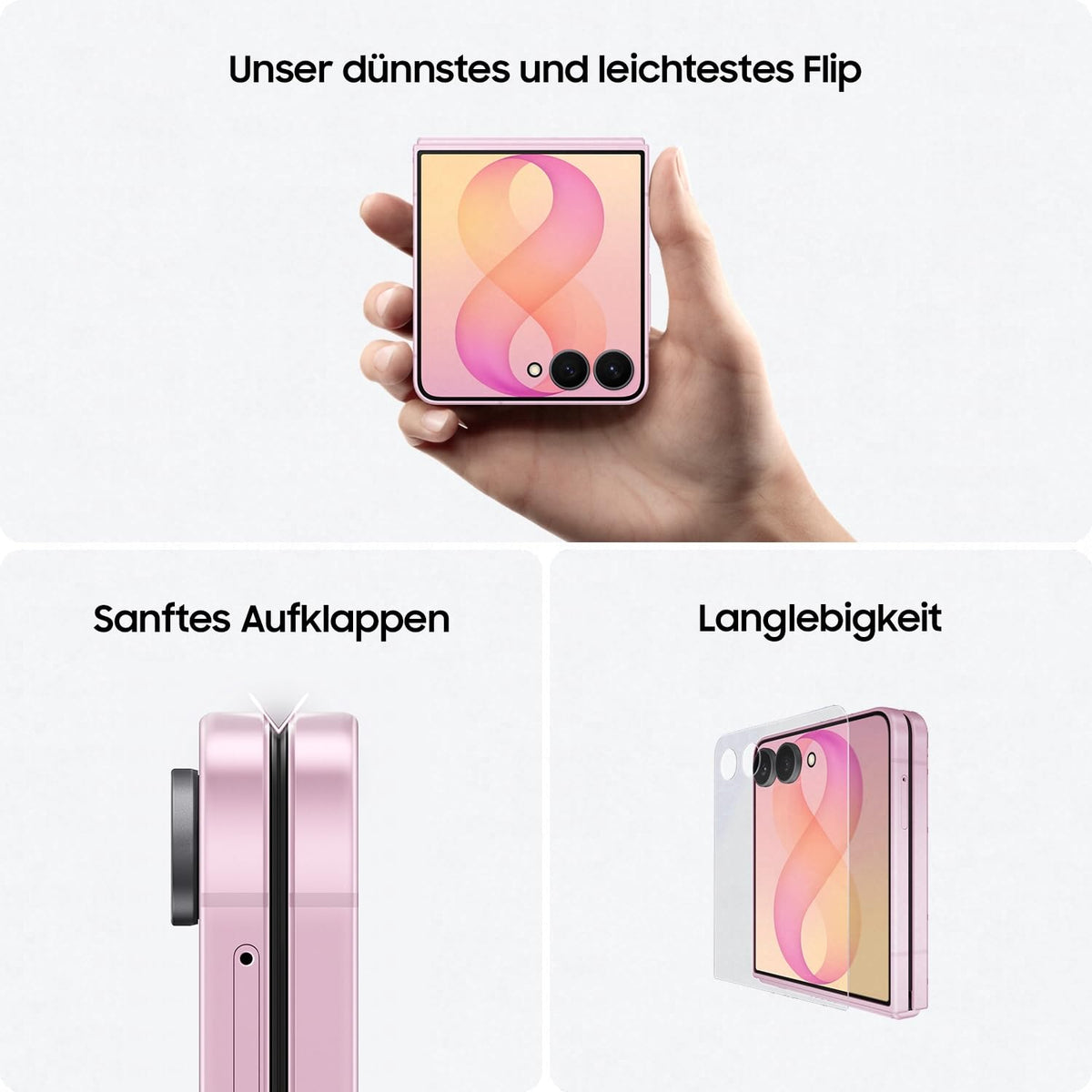 Samsung Galaxy Z Flip8 AI Smartphone, 256 GB Storage, 12 GB RAM, Graphite - SM-F776BZKGEUB