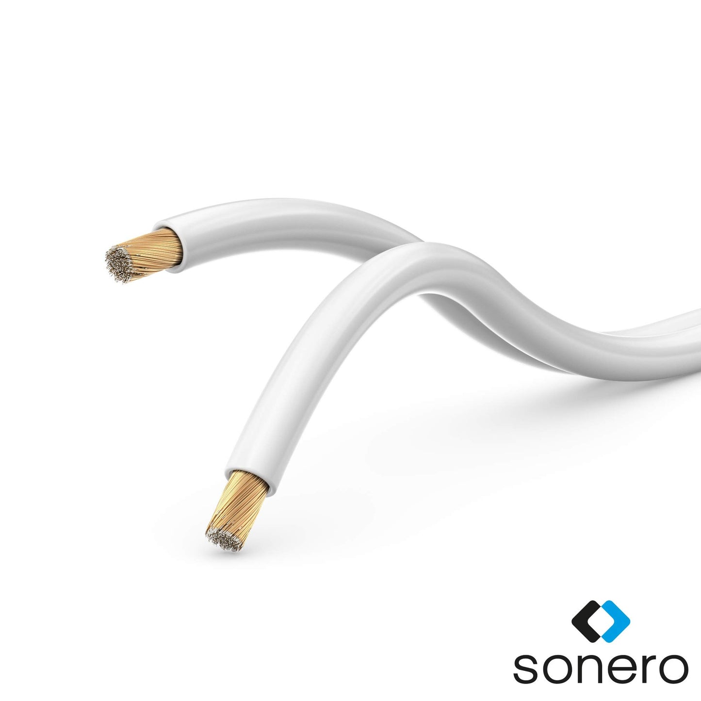 Sonero 100 meters 2x4.00mm² CCA speaker cable / speaker cable, color: white - S-SC2400W-100