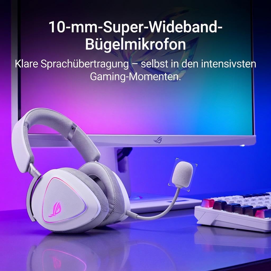 Asus Delta II White wireless RGB Gaming Headset - 90YH03W0-BHUA10