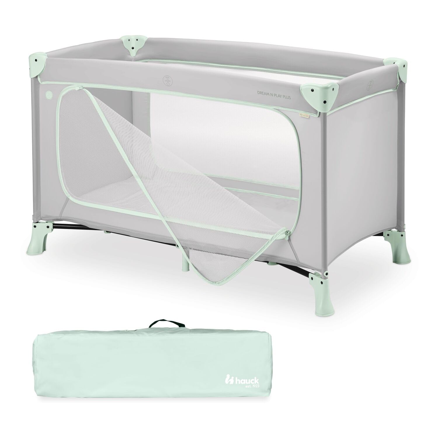 hauck travel cot baby with XL play opening, Dream N Play Plus Dusty Mint - 600993