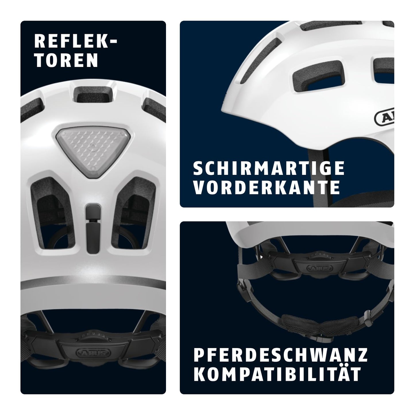 ABUS Youn-I 2.0 bicycle helmet - with light for children, teenagers and young adults - for girls and boys - white, size S - 40152