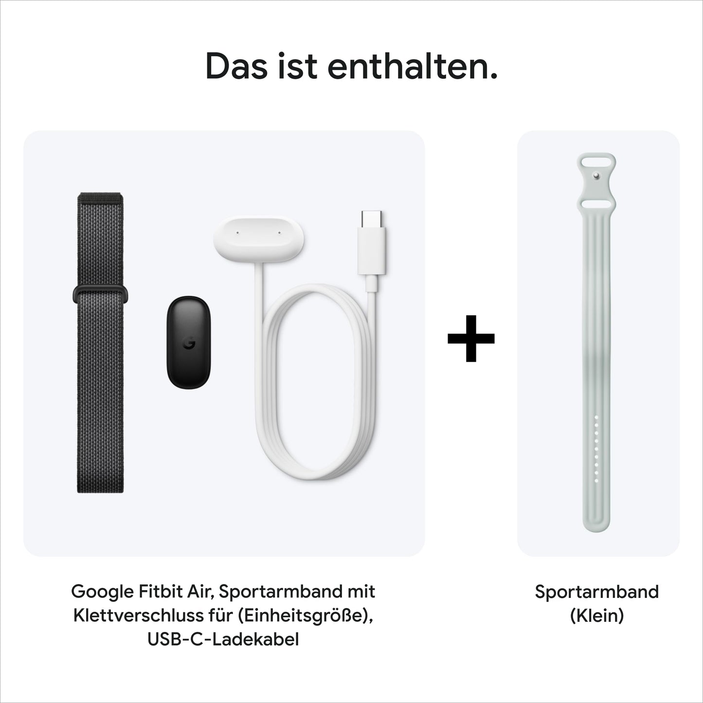 Google Fitbit Air - activity tracker without display with fitness tracking, heart rate measurement - compatible with iOS and Android - Obsidian + sports armband for the Fitbit Air - Fog, S