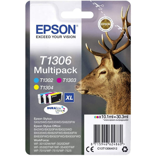 Epson 235M237 Original T1306 Ink Hirsch (BX320FWSX620FWBX/SX525WDBX625FWDBX305FWB42WDBX925FWDBX635FWDBX535WDSX435/440WBX630FWSX235WWF701575157525301035203540) Multipack 3-color