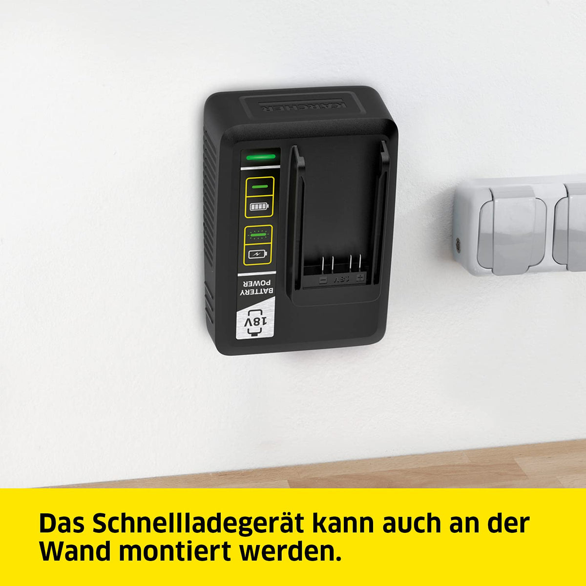 Kärcher 18 V Starter Kit 18/25, acumulator de 18 V/2,5 Ah cu încărcător rapid, acumulator litiu-ion, timp de încărcare: în mai puțin de 1,5 ore încărcat 100%, compatibil cu toate dispozitivele din platforma Battery Power de 18 V. - 2.445-062.0