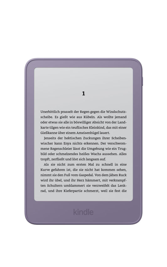 Amazon Kindle 16 GB (Latest Generation), now thinner, lighter, and faster, 6-inch display, ad-free - Bright Purple - Z8PC57