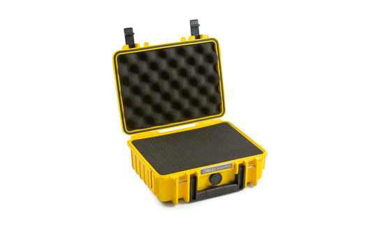 B&W International multi-purpose case Outdoor 1000 (PP.41) yellow - with cube foam - waterproof (IP67), dustproof, impact-resistant, extremely robust - 1000/Y/SI