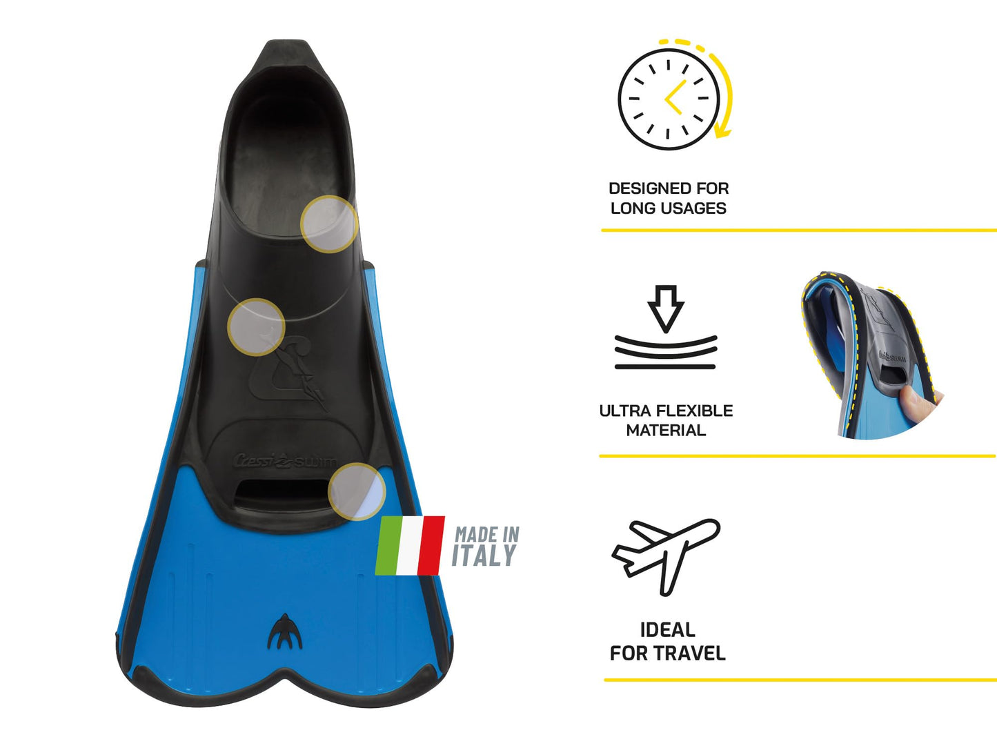 Cressi Light Fins short fins - travel-friendly snorkeling fins - efficient muscle training - robust swimming fins - blue - 39/40 - DP182039