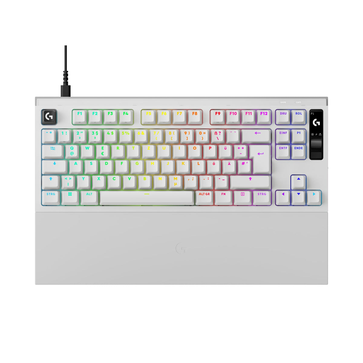 Logitech G PRO X2 Rapid Wired Gaming Keyboard, DEU QWERTZ - White - 920-014093