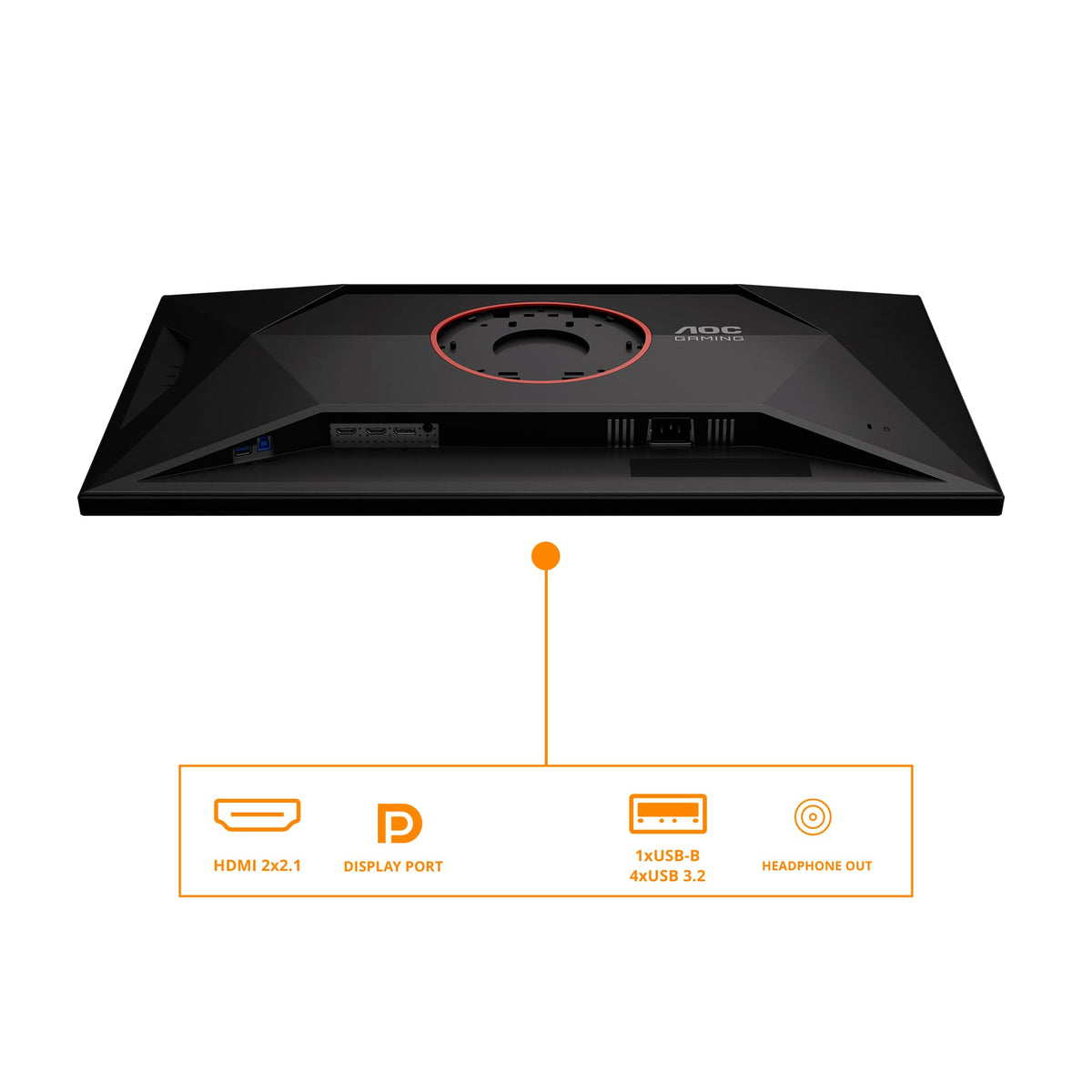 AOC U32G4U Monitor de Gaming de 32 Zoll cu Hub USB, mod dual, panou Fast IPS, 1ms GtG, Adaptive Sync, HDR400, G-Sync Comp., ajustare pe înălțime, (3840x2160@160Hz; 1920x1080@320Hz HDMI 2X 2.1 DP 1x 1.4) Negru