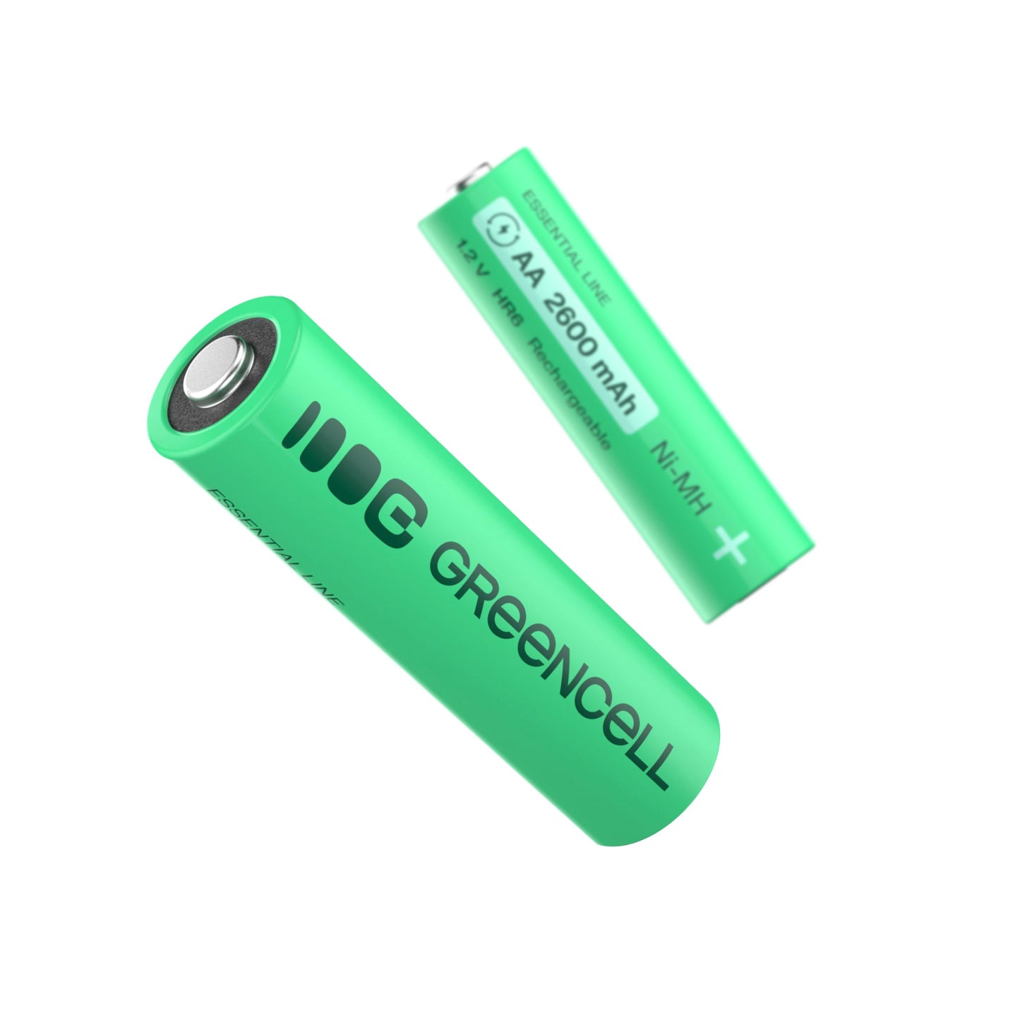 Green Cell battery 2600 mAh 1.2V, 16 pieces of batteries AA Mignon NI-MH rechargeable, ready for immediate use without memory effect, pre-charged, strong performance, low self-discharge, rechargeable battery - GR10