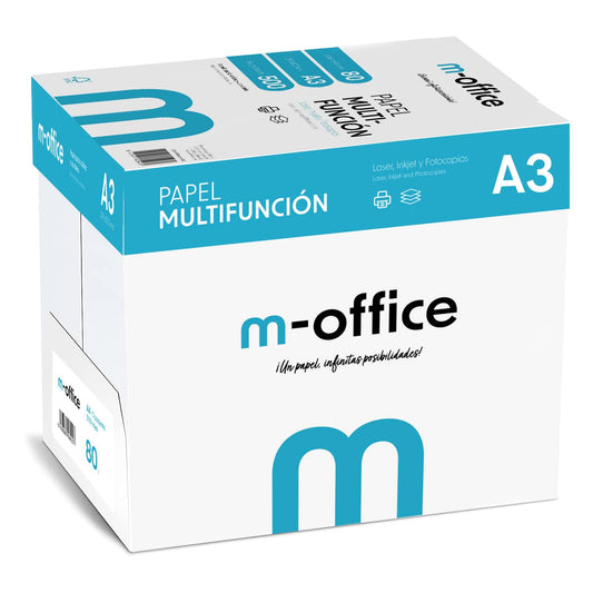 A3 Paper 80g 5 Pack of 500 Sheets Multifunction Paper for Inkjet and Laser Printers A3 Sheets 297 x 420mm Ideal for Office and Home m-office (2500 Sheets) - COM0593