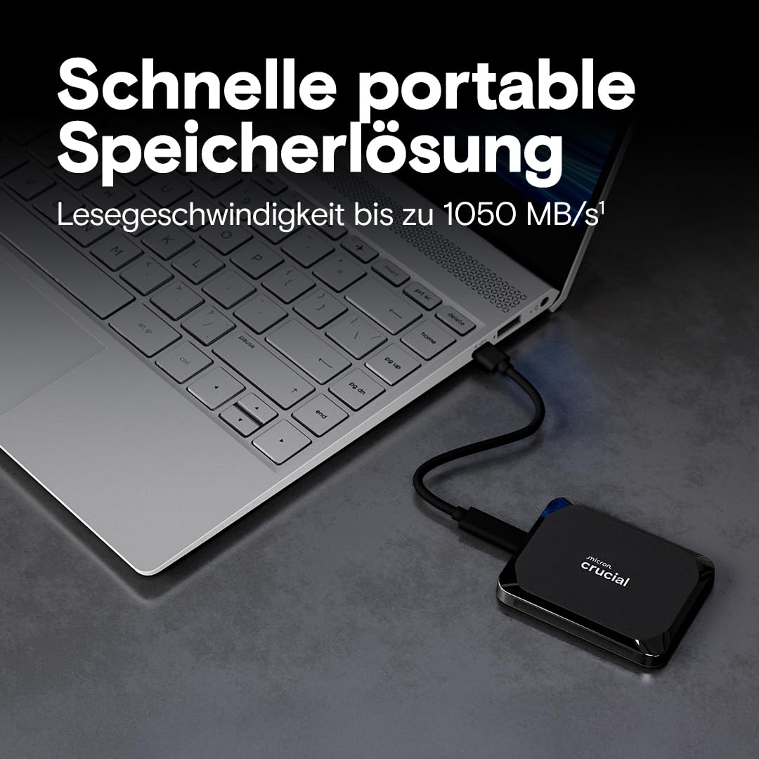 Crucial X9 2TB External SSD Hard Drive, up to 1050MB/s, Compatible with PC, Mac and Game Consoles, Portable Solid State Drive, USB-C 3.2 - CT2000X9SSD902