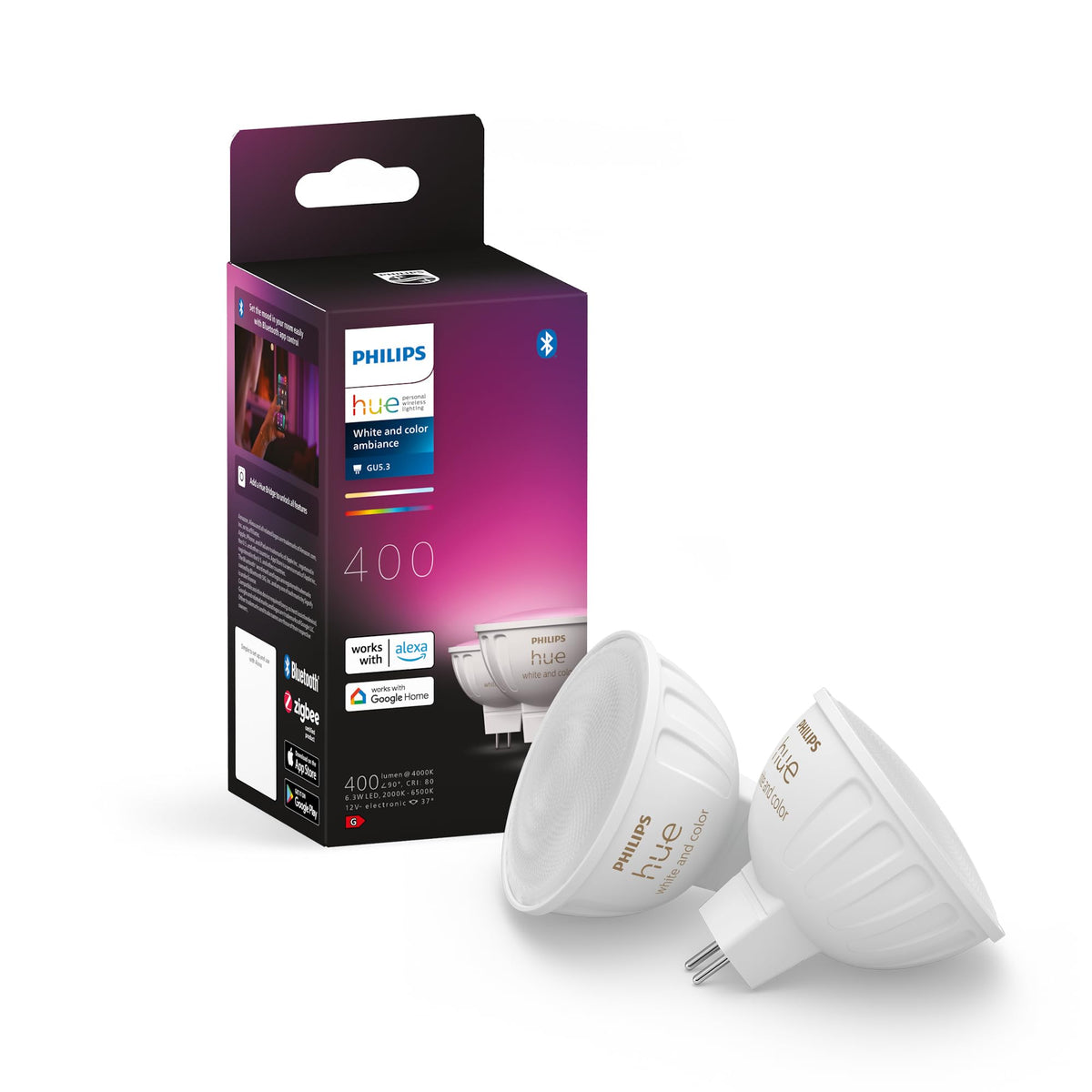 Philips Hue MR16 LED Lampă, pachet de 2 - 929003575302