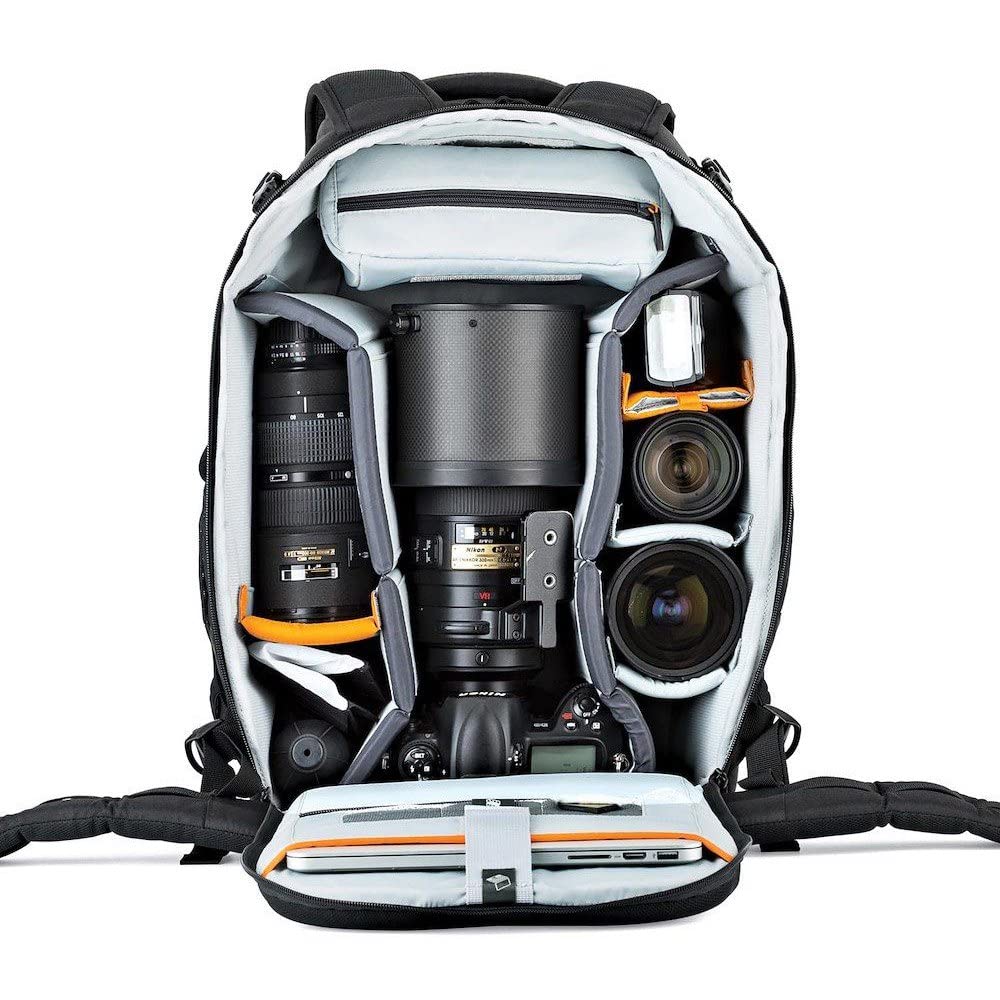 Lowepro Flipside 500 AW II Camera Backpack Fits Mirrorless Cameras Compact Drones DSLR with Lens Additional Lenses Black LP37131-PWW