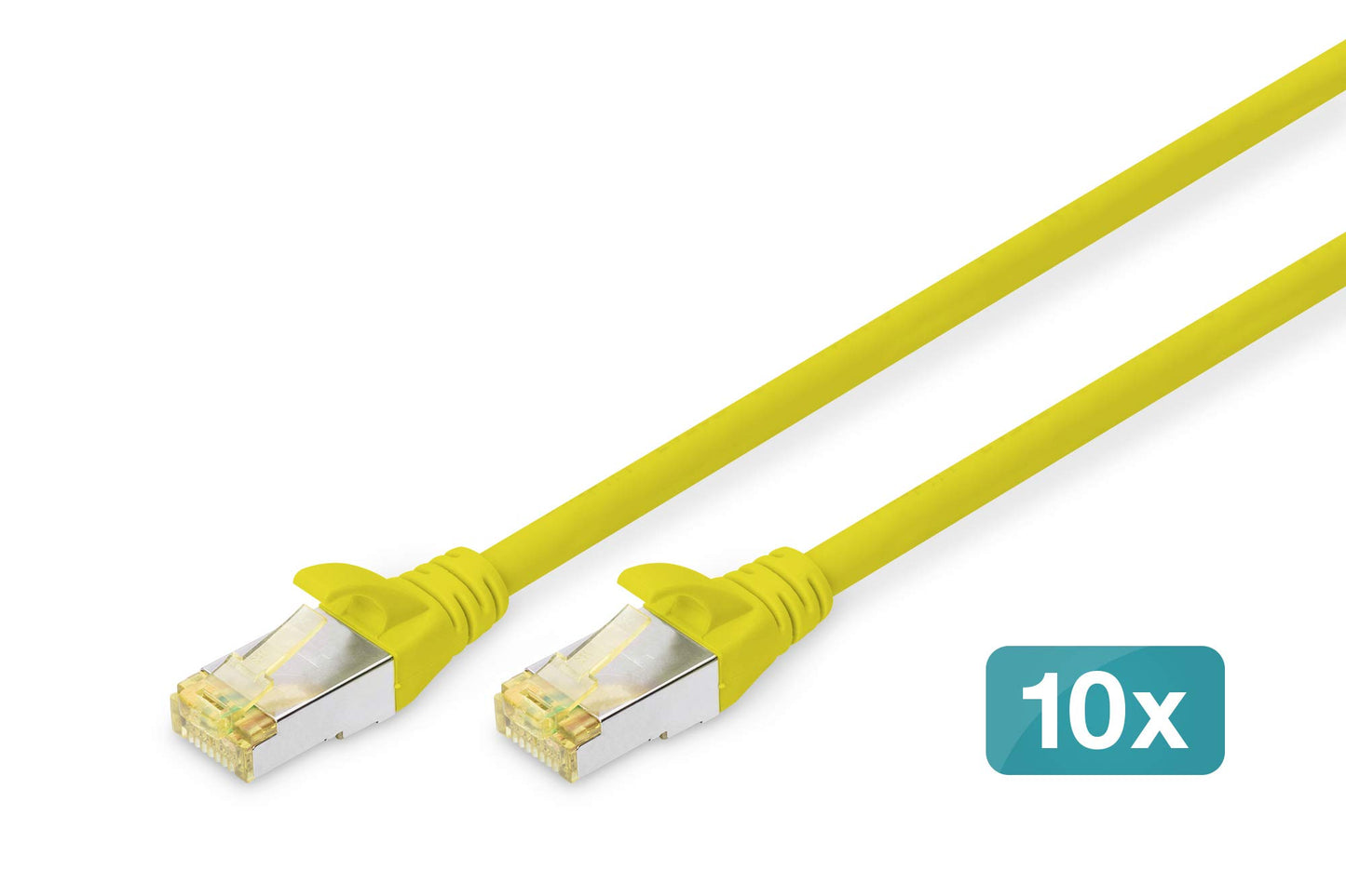 DIGITUS LAN cable Cat 6A – 2 m – 10 pieces – S/FTP shielded – yellow - DK-1644-A-020-Y-10