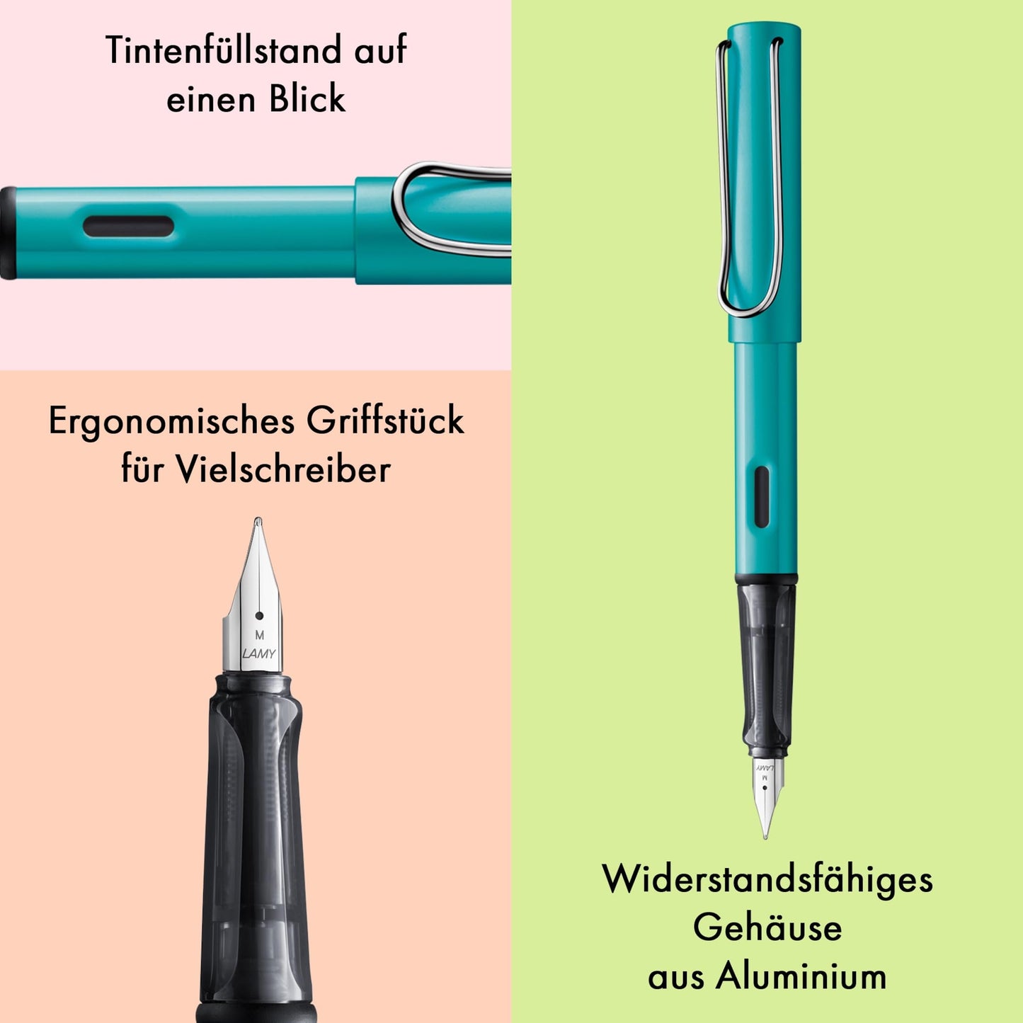 Lamy AL-star tourmaline fountain pen with polished steel nib in line width EF - 4034719
