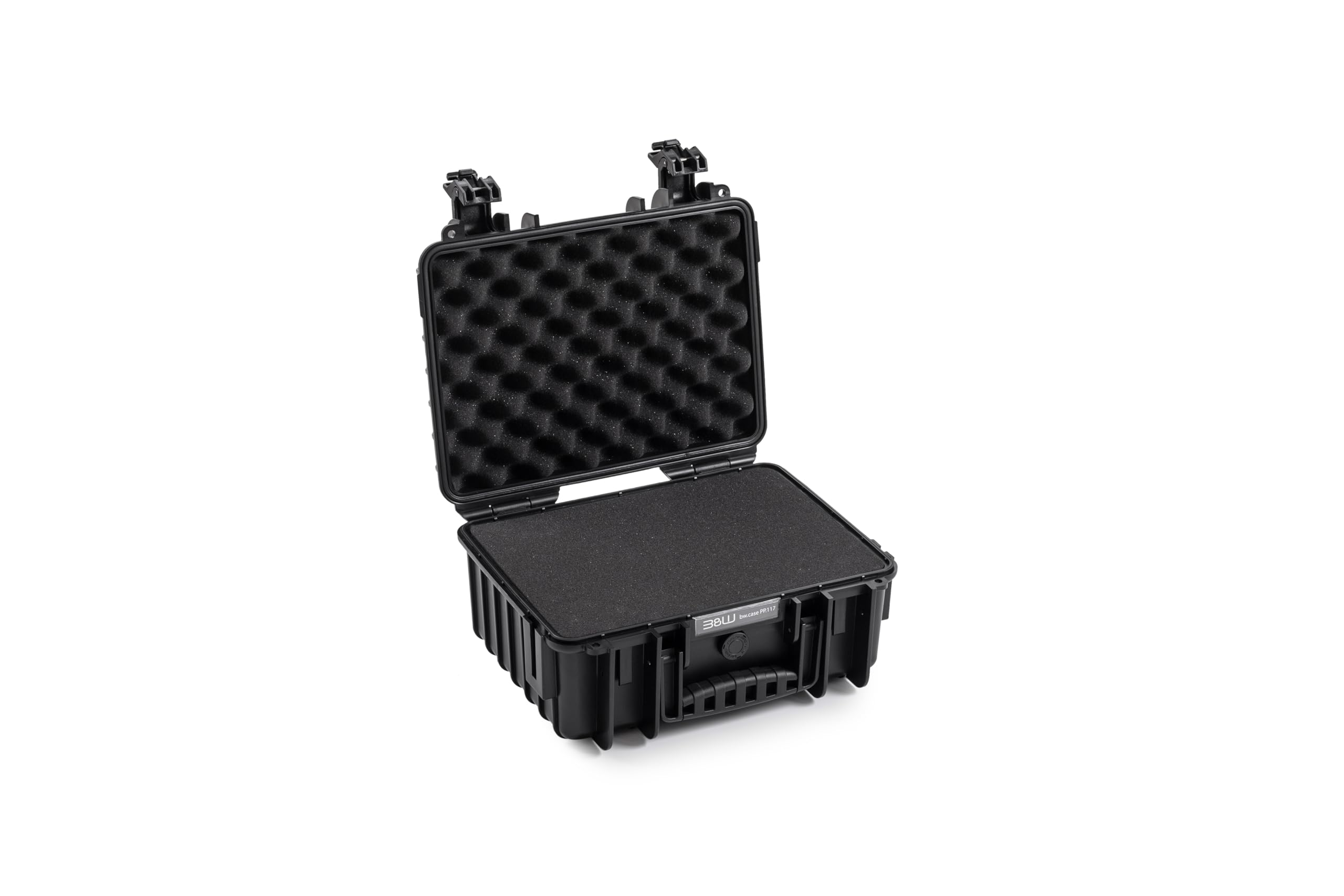 B&W Outdoor transport case - Type 3000 - Black with cube foam - Waterproof according to IP67 certification, dustproof, shatterproof and indestructible - 3000/B/SI