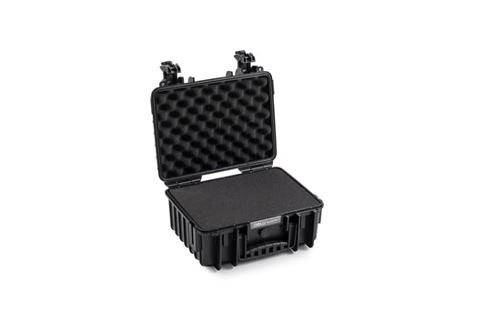 B&W Outdoor transport case - Type 3000 - Black with cube foam - Waterproof according to IP67 certification, dustproof, shatterproof and indestructible - 3000/B/SI