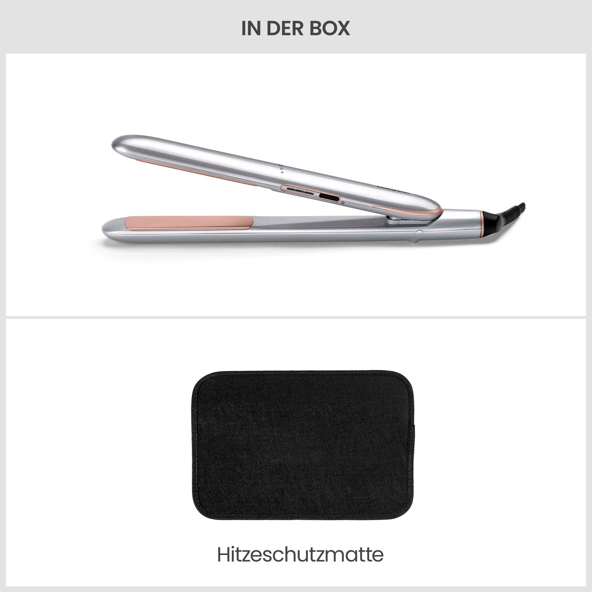 BaByliss Cosmos Straightener – Ceramic Glide Technology, 3 Temperature Settings 180–235°C, Worldwide Use, Silver, ST260E