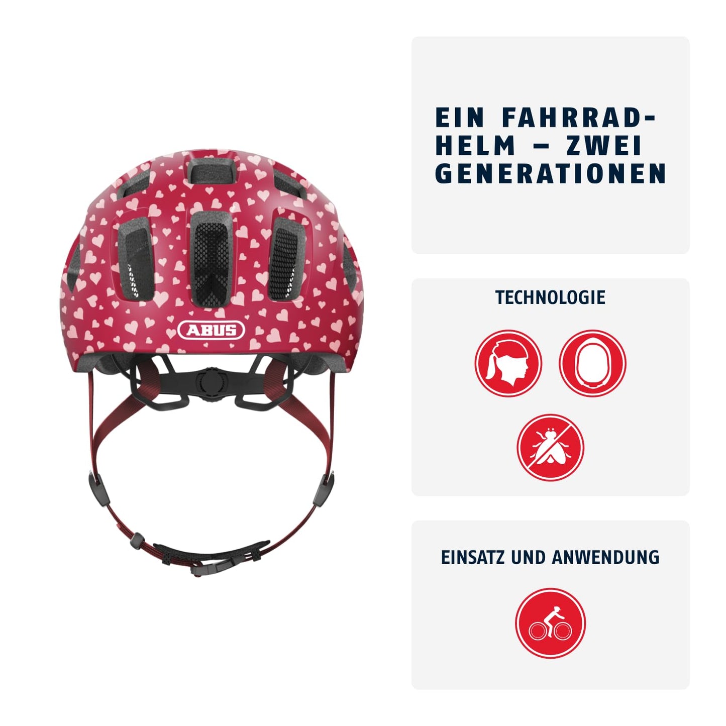ABUS Unisex, bicycle helmet, red (Cherry Heart), S (48-54 cm) - 63808