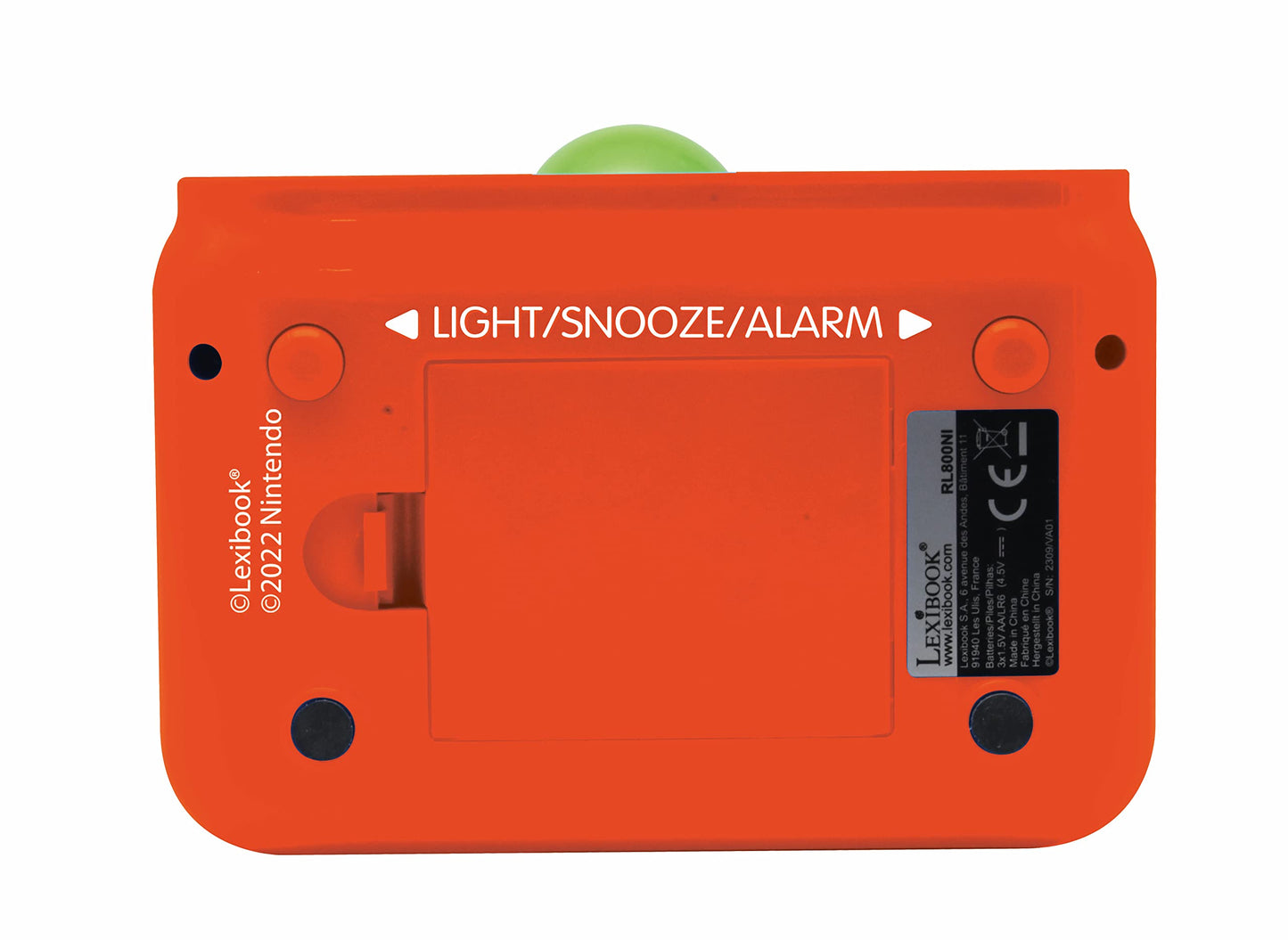 Lexibook, Super Mario, Yoshi Night Light Alarm Clock, Sounds and Melodies, LCD Backlight, Luminous, Snooze, Orange, RL800NI1