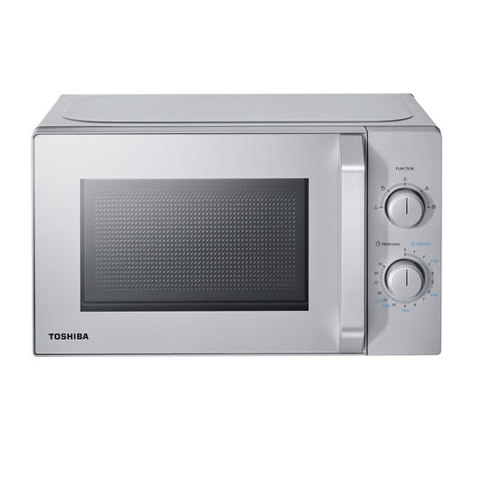 Cuptor cu microunde solo Toshiba 20L MW2-MM20PE(SL), cuptor cu microunde de sine stătător, 700W, 5 niveluri de putere cu funcție practică de dezghețare, iluminare LED în interior, argintiu