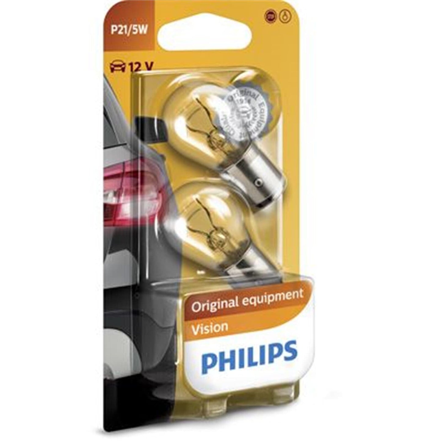 Philips 12499B2 ball lamp Vision P21/5W signal lamp, blister pack of 2, 13.50x9.50x13.50, white - 0730013