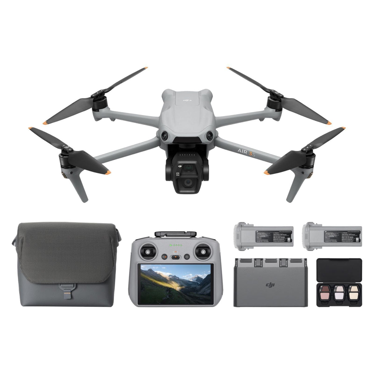 DJI Air 3S Fly More Combo (RC 2 Remote Control with Screen), 4K Drone - 6941565989932