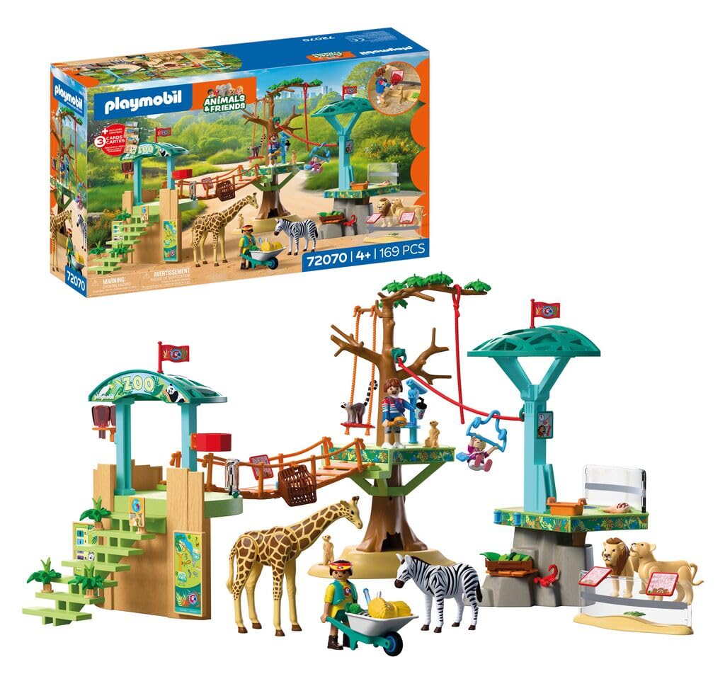 PLAYMOBIL | Animals & Friends | animal park | Zoo Wilderness Climbing Park | 3 platforms with cable car and suspension bridge | Children's toys from 4 years | 72070