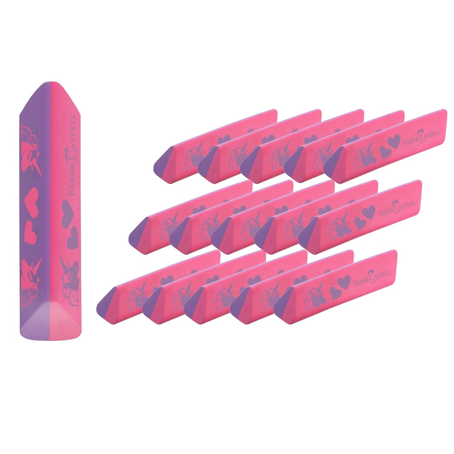 Faber-Castell - Eraser unicorn, 15 pieces - 205246