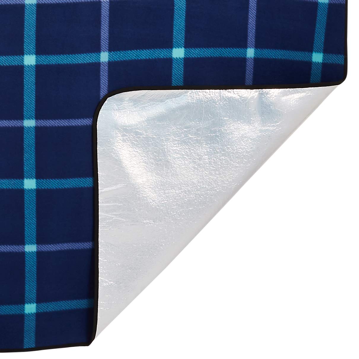 Amazon Basics Kitchen Picnic Blanket with Waterproof Backing, Dark Blue, 200 x 200 cm - TEX0724-6