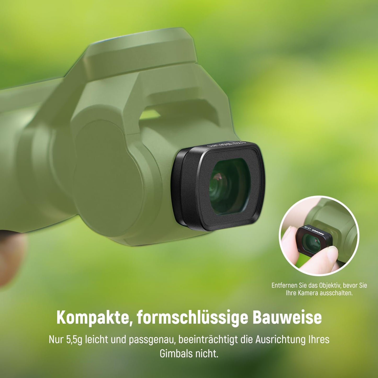 NEEWER 0.72x Wide Angle Lens, 112° Field of View, Compatible with DJI Osmo Pocket 3 / Pocket 4 / Xtra Muse, Magnetic Action Camera with Aspherical Lens and Screen Protector, LS-70