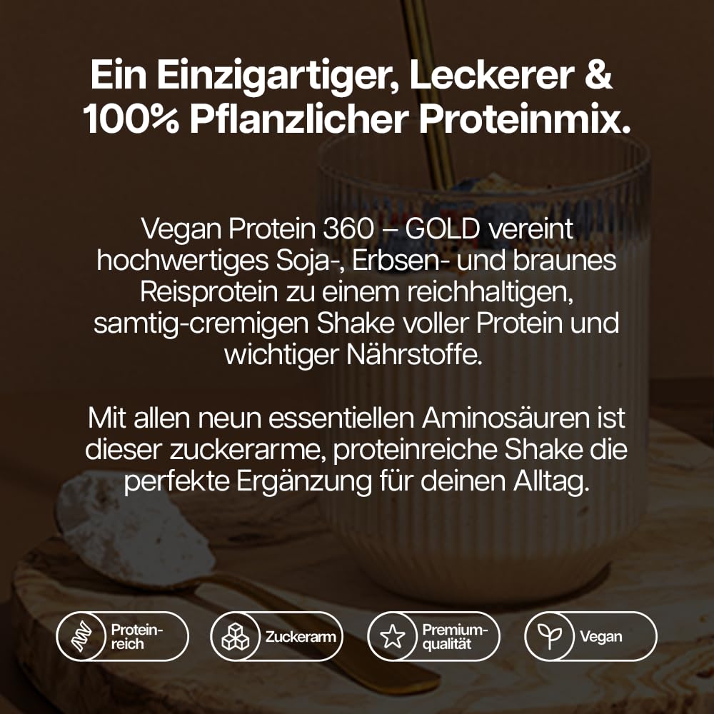 Protein Works | Vegan Protein 360 - Gold, fără aromă, 2kg - POWVEGANUNF2KG