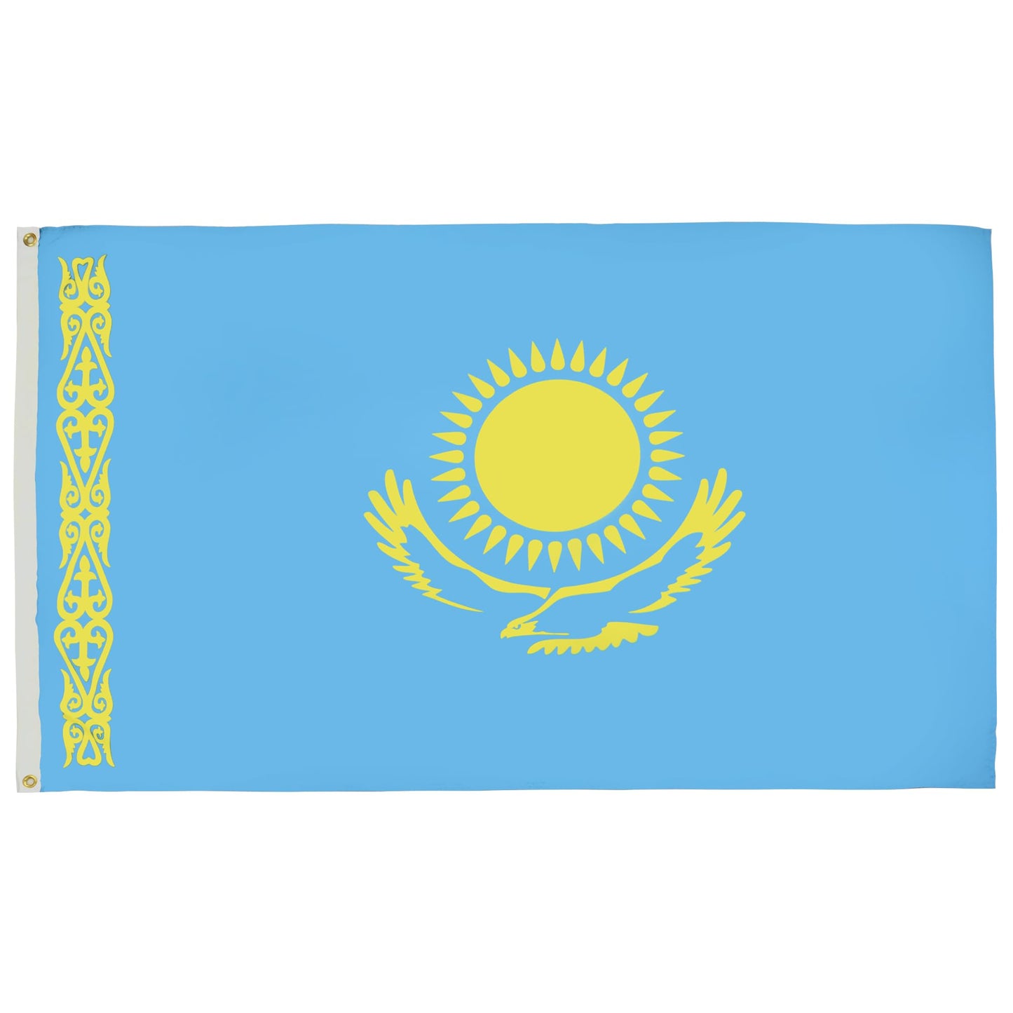 AZ FLAG - Kazakhstan flag - 250x150 cm - Republic of Kazakhstan Large flag 100% polyester with brass eyelets - 300g - K_108
