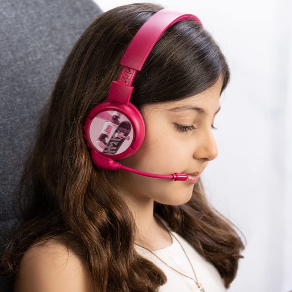 Brand new and “Made for Amazon”: BuddyPhones PopTime Pro Bluetooth children's headphones with volume limiter and boom microphone (ages: 3-12 years), pink - BT-BP-POP-TIMEP-PINK