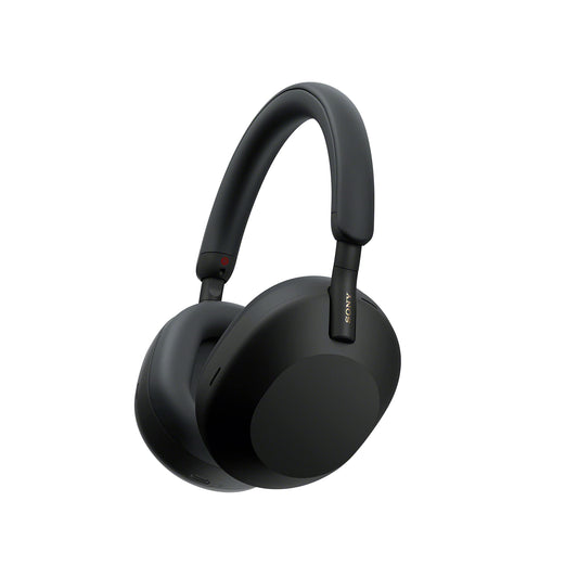 Sony WH-1000XM5 wireless over-ear headphones, active noise canceling at premium level with spatial 3D audio, transparency mode, up to 30 hours of battery life, Bluetooth, black - WH1000XM5B.CE7