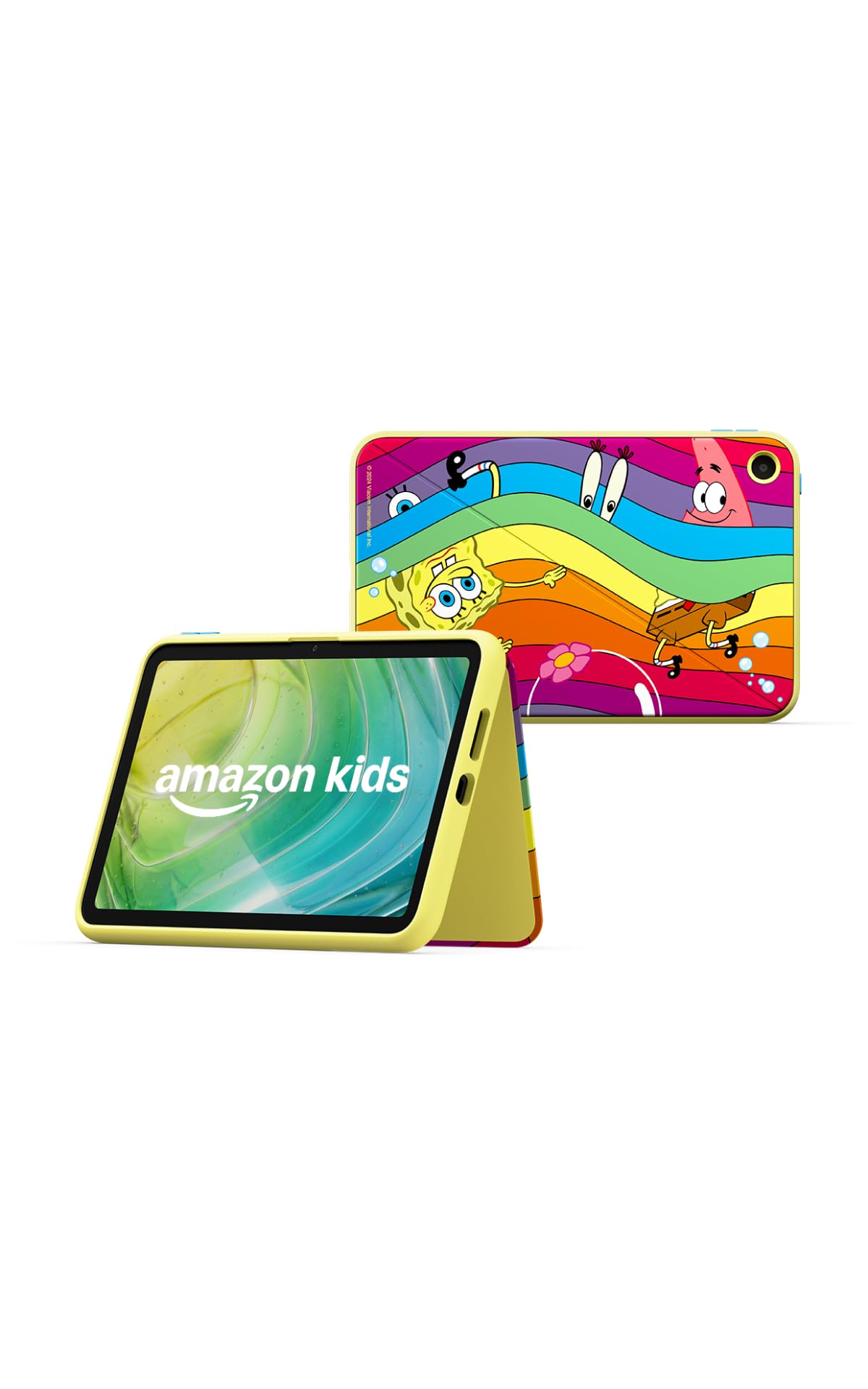 Amazon Kids Tablet 8 (latest generation), suitable for ages 6 and up, 8.7-inch HD display, all-day battery life, 1 year of Kids+ with videos, apps, games, and books, including a slim case (SpongeBob). - RL3YT5