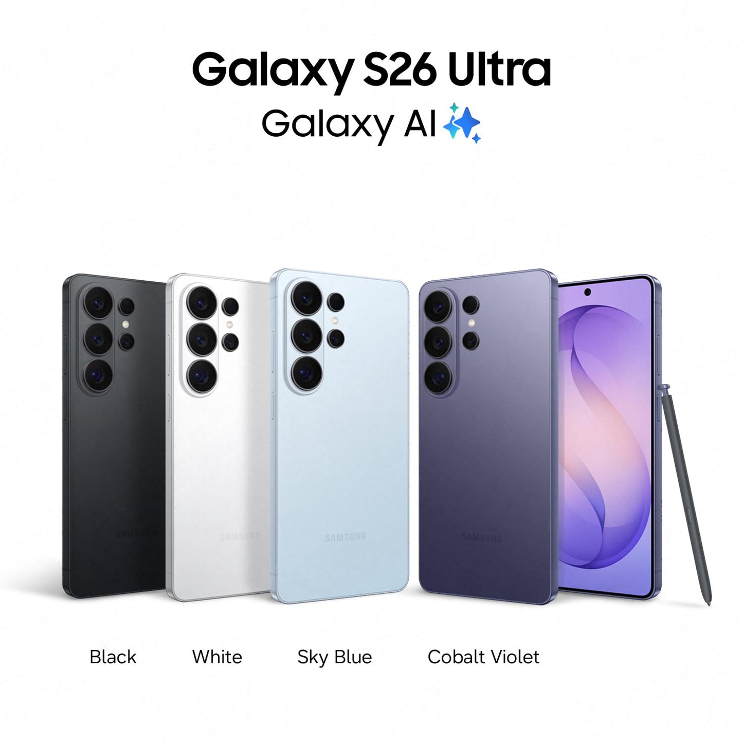 Samsung Galaxy S26 Ultra AI smartphone with Galaxy AI, no contract, Android, privacy display, 12 GB RAM, 512 GB storage, white, 3 year manufacturer's warranty, incl. Galaxy Buds 4 Pro Black - F-MS948BZVGAMZ