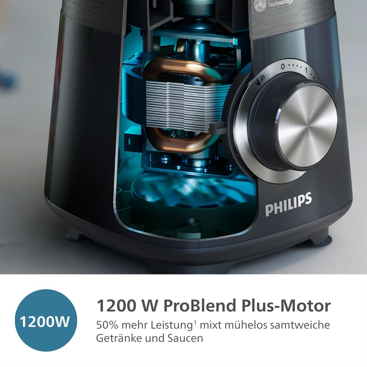 Philips 5000 series blender including blend-and-go container - 1200 W. 2L maximum capacity. ProBlend Plus technology. Dishwasher-safe parts. Black (HR3031/00)