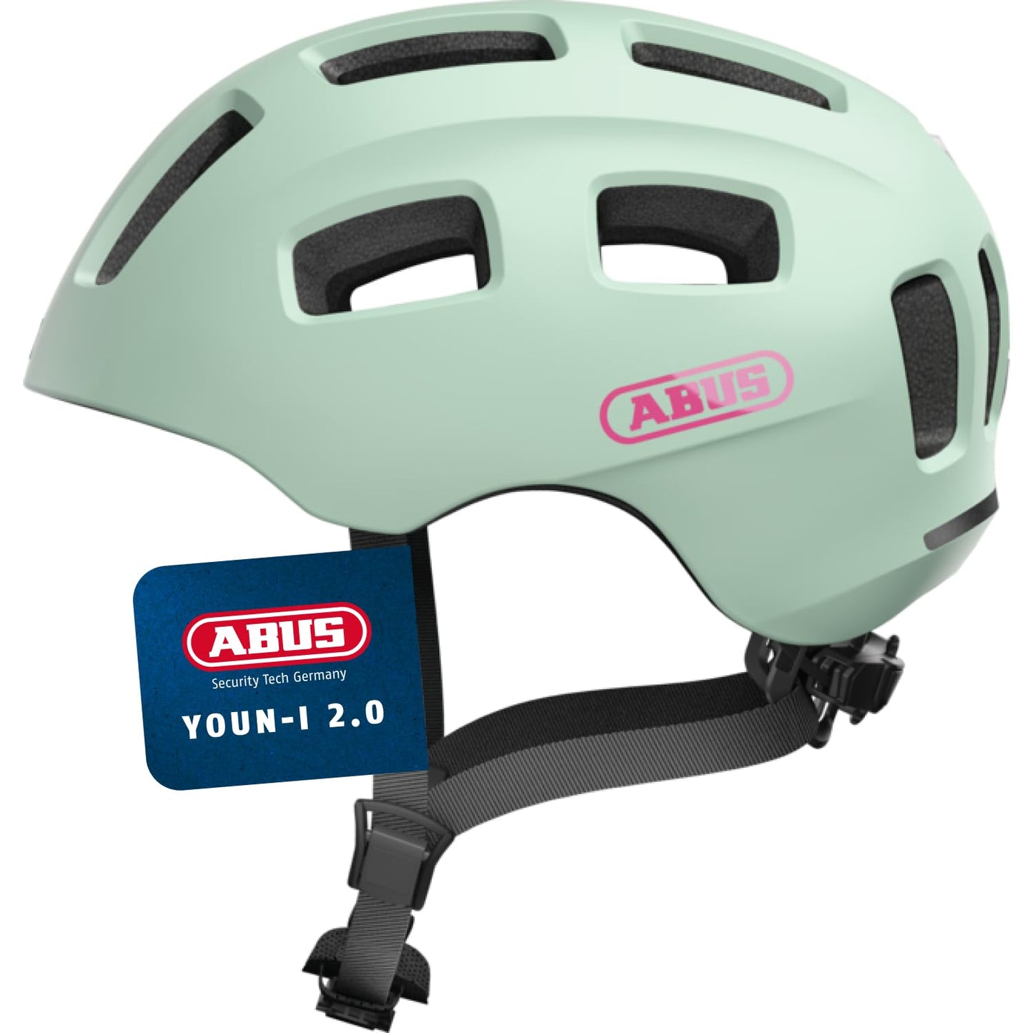 ABUS Youn-I 2.0 bicycle helmet - with light for children, teenagers and young adults - for girls and boys - mint, size M - BA-A-761